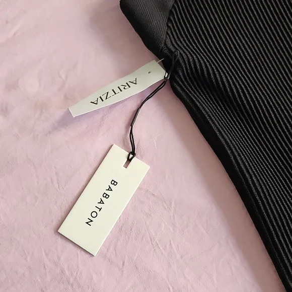 Aritizia Babaton Sculpt Knit Criss Cross Dress Black - Picture 6 of 8